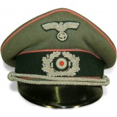 Sombrero de visera de oficial del Heer Panzer de la Wehrmacht.