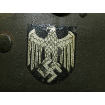 Wehrmacht Heer yhden tarran pocher -tyyppinen tarra M 18 teräskypärä Si 62. Espenlaub militaria