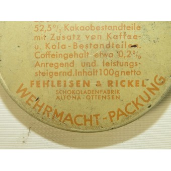 Wehrmacht Scho-ka-Kola-suklaateräs tölkki päivätty 1938. Espenlaub militaria