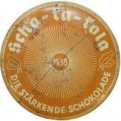 Wehrmacht Scho-Ka-Kola chocolate steel can dated 1938