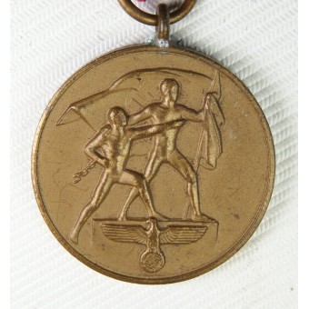 Medalj från andra världskriget 1938 för Sudetenland med medaljstång från Prag.. Espenlaub militaria
