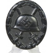 Distintivo del Terzo Reich con ferita nera, Verwundetenabzeichen, acciaio.