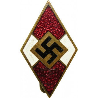Нагрудный знак Гитлерюгенд в виде ромба со свастикой -159-Hanns Doppler-Wels. Espenlaub militaria