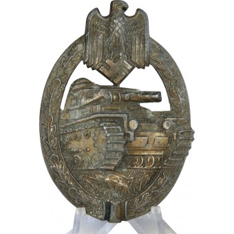 Panzerkampfabzeichen en bronce, Asalto Tanque Placa de bronce, marcado HA. Espenlaub militaria