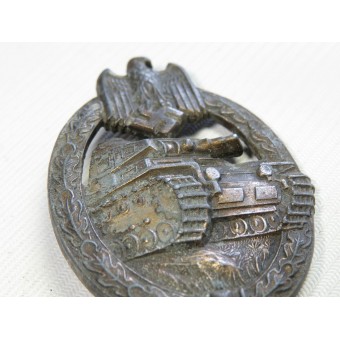 Panzerkampfabzeichen en bronce, Asalto Tanque Placa de bronce, marcado HA. Espenlaub militaria