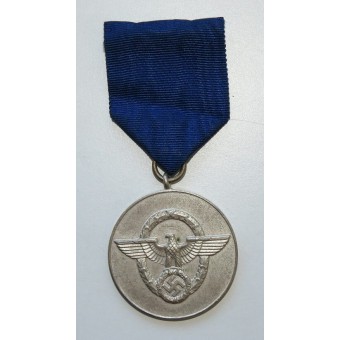 Auszeichnung für langjährige Dienste bei der Polizei, 8 Dienstjahre, Medaille, silberfarben.. Espenlaub militaria