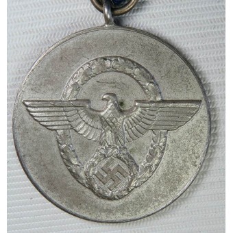 Auszeichnung für langjährige Dienste bei der Polizei, 8 Dienstjahre, Medaille, silberfarben.. Espenlaub militaria