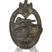Tank assault badge in bronze, hollow, marked  A.S.