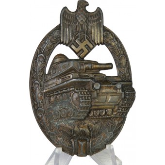 Tanque de asalto placa en bronce, hueco A. S., marcado. Espenlaub militaria