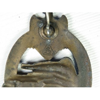 Insigne dassaut réservoir en bronze, A.S. creux, marqué. Espenlaub militaria