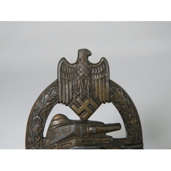 Tanque de asalto placa en bronce, hueco A. S., marcado. Espenlaub militaria