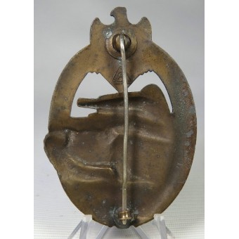 Insigne dassaut réservoir en bronze, A.S. creux, marqué. Espenlaub militaria