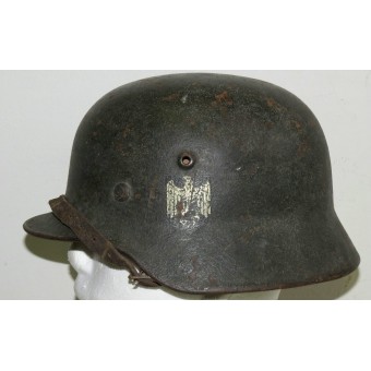 Немецкий стальной шлем обр 1940 а года, однодекальный, Вермахт. Espenlaub militaria