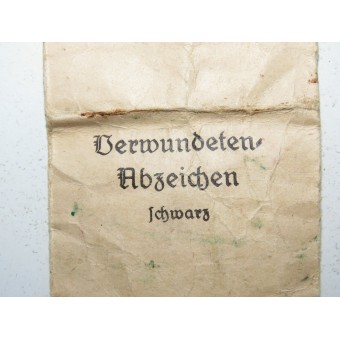 Emil Peukert temprana de la herida insignia 1939 en negro con la bolsa de papel. Espenlaub militaria
