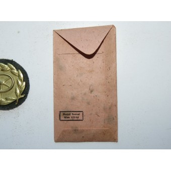 Kraftfahrbewährungsabzeichen in Gold- mit Ausgabetasche markiert R. Souval. Espenlaub militaria