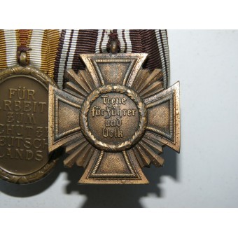 Ordensbügel NSDAP-Dienstauszeichnung in Bronze und Westwallmedaille. Espenlaub militaria