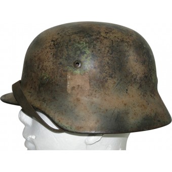 M35 NS 64 Normandië Camo-helm. Zolder gevonden in Frankrijk helm. Espenlaub militaria