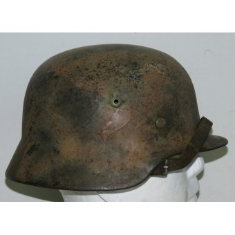 M35 NS 64 Normandia casco camo. Attico trovato in Francia casco. Espenlaub militaria