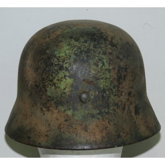 M35 NS 64 Normandy camo helmet. Attic found in France helmet. Espenlaub militaria