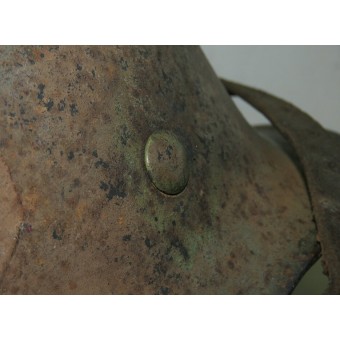 M35 NS 64 Normandia casco camo. Attico trovato in Francia casco. Espenlaub militaria