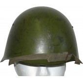 Soviet Russian Ssch-39 steel helmet with early Italian style oilcloth liner