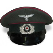 Gorra de visera del Cuartel General del Heer o del Servicio Veterinario de la Wehrmacht, modelo antiguo de Peküro