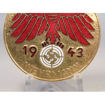 1943год Стрелковый Тирольский знак лучший боец ополчения, золотая степень. Espenlaub militaria