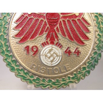 50 millimetri Standschützenverband Tirol-Vorarlberg - Gaumeisterabzeichen 1944 a oro in foglie di quercia corona. Espenlaub militaria