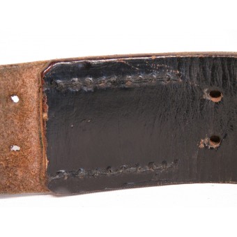 Полотно кожаного поясного ремня чёрного цвета одного из подразделений N.S.D.A.P. Espenlaub militaria