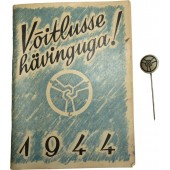 Distintivo e calendario tascabile della collaborazione estone al Terzo Reich, 
