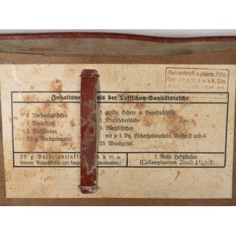 Luftschutz medical leather pouch, 1940.. Espenlaub militaria