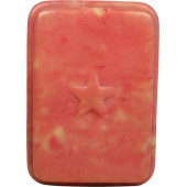 Caja de jabón del Ejército Rojo de celuloide amarillo rosado