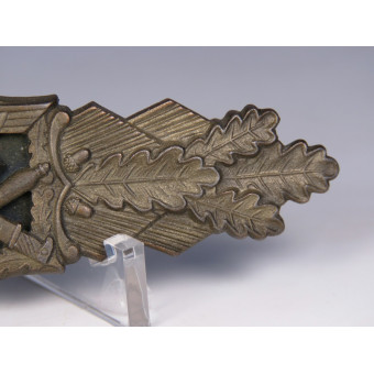 Nahkampfspange Bronze JFS Typ 2 Hybrid, 6.6 Шпанга рукопашного боя в бронзе, JFS, тип 2, гибрид, номер 6.6  Оригинальная шпанга рукопашного боя Nahkampfspange, бронзовая степень, производство фирмы Josef Feix & Söhne (JFS). Изготовлена по второму типу