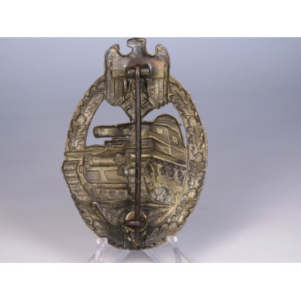 Panzer Assault Badge in Bronze, W. Deumer, Type D. Espenlaub militaria