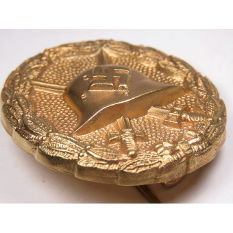 Знак «За ранение», золотая степень, образца 1939 года, ранний тип Deluxe. Espenlaub militaria