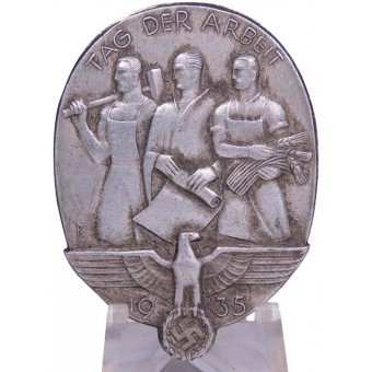 1 de mayo de placa conmemorativa de la época de la tercera Reich. Tag der Arbeit, 1935. Espenlaub militaria