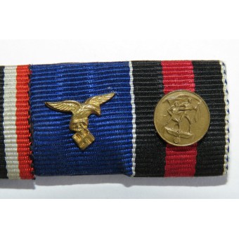 3rd Reich ribbon bar for 4 awards. Iron Cross, KVK 1939, medal for 4 years. Espenlaub militaria