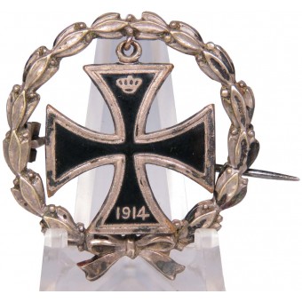 German WW1 Patriotic badge in the form of a 1914 Iron Cross. Espenlaub militaria