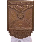 Réunion NSDAP badge Gau Mittelfranken Hesselberg 1933 Deutschland ist erwacht !