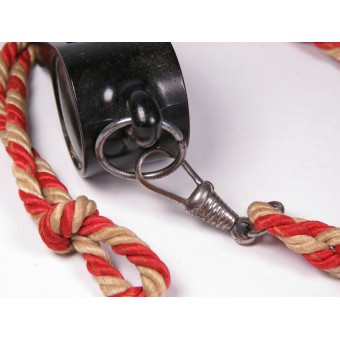 Hitler Youth whistle on a colored red-white cord. Espenlaub militaria