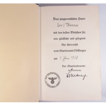 Adolf Hitler Mein Kampf. Hääjulkaisu 1937 lahjan perheelle. Espenlaub militaria