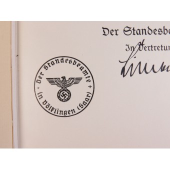 Adolf Hitler Mein Kampf. Wedding -editie van 1937 voor een geschenk aan het gezin. Espenlaub militaria