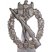 Äärimmäisen harvinainen kiinteä buntmetall Infanteriesturmabzeichen by Wiedmann, E. Ferd