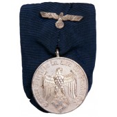 Медаль Wehrmacht Dienstauszeichnung 4. Klasse für 4 Jahre на колодке. Серебрёная сталь