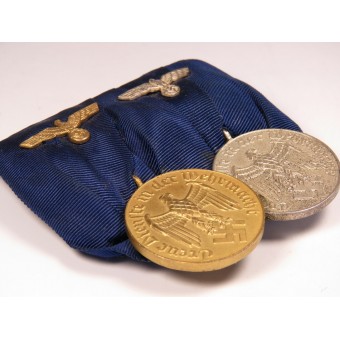 2 Wehrmacht-medaljer, 4 och 12 års tjänstgöringstid. Bleckmann Zelle. Espenlaub militaria