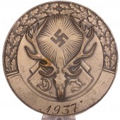 Deutsche Jägerschaft "DJ" 1937 table or wall medal made of CupAl