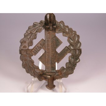 SA-Sportabzeichen in Bronze 2 Typ. Bronzierter Stahl. Nr. 566831. Espenlaub militaria