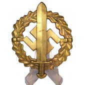 SA-Wehrabzeichen en bronce. Acero bronceado. Rehacer