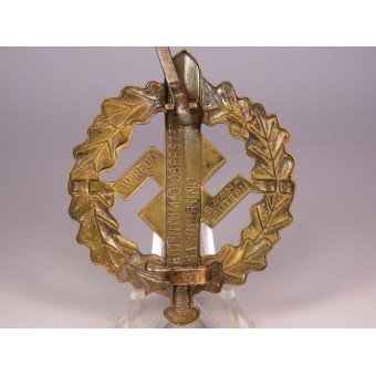 SA-Wehrabzeichen in Bronze. Bronzierter Stahl. Redo. Espenlaub militaria