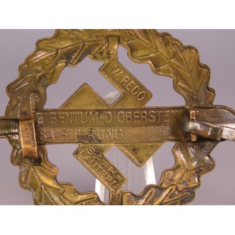 SA-Wehrabzeichen en bronze. Acier bronzé. Redo. Espenlaub militaria